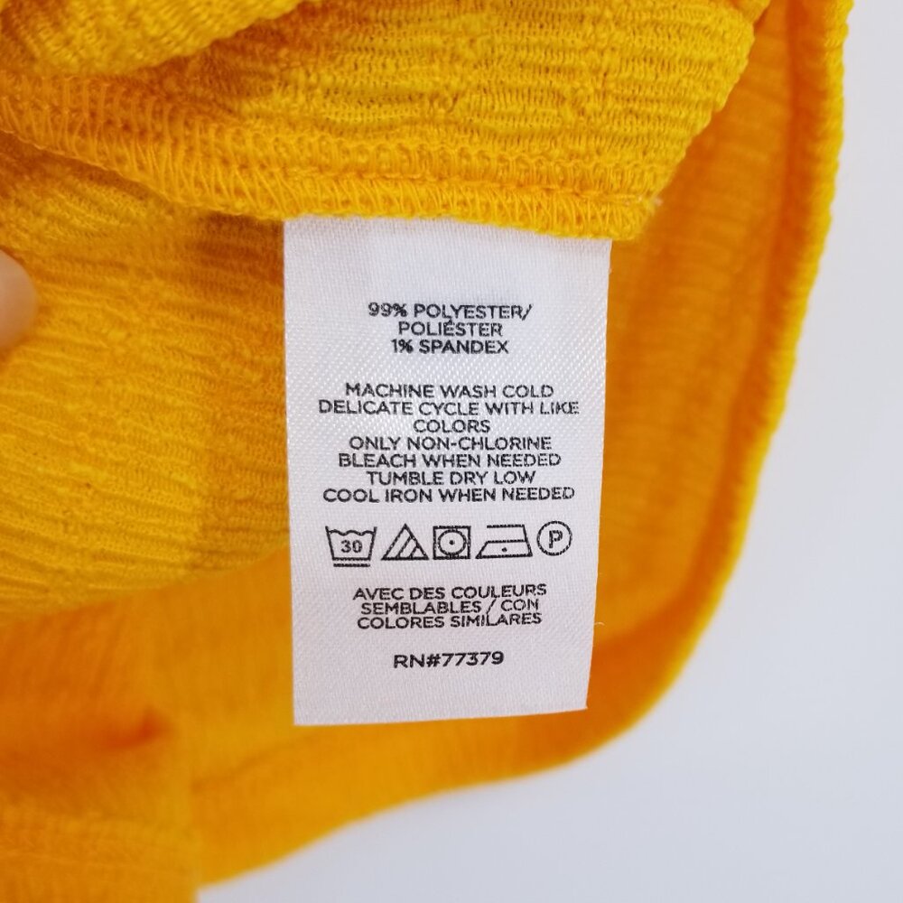 Ann Taylor Sunflower Yellow Pullover Short Puff Sleeve Blouse PL Versatile - Picture 4 of 4